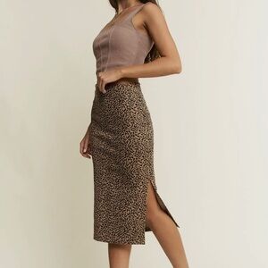 Cheetah Print Midi Skirt